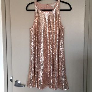 LC Lauren Conrad Rose Gold Sequin Dress- Size 8